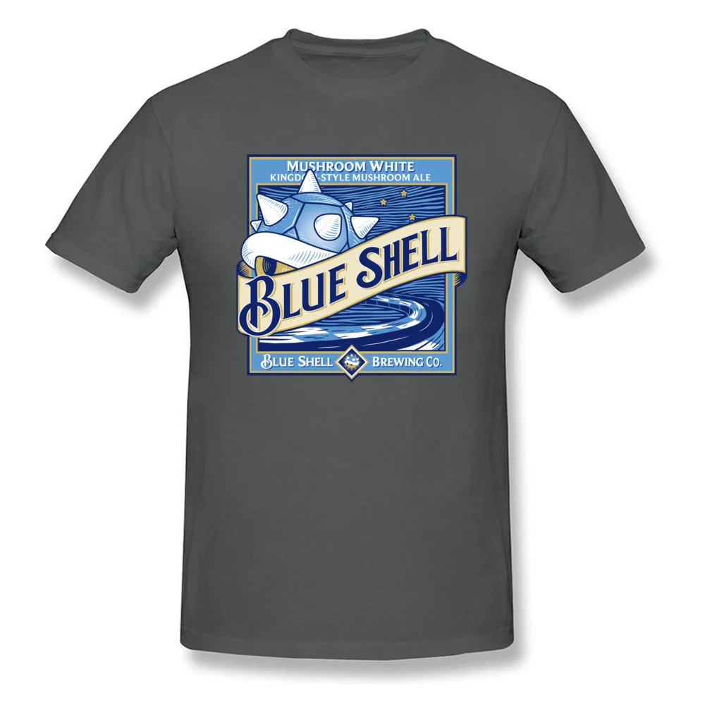 blue shell beer 6837 T-shirts for Men Print Thanksgiving Day Tops Shirts Short Sleeve Classic Sweatshirts Crew Neck 100% Cotton blue shell beer 6837 carbon