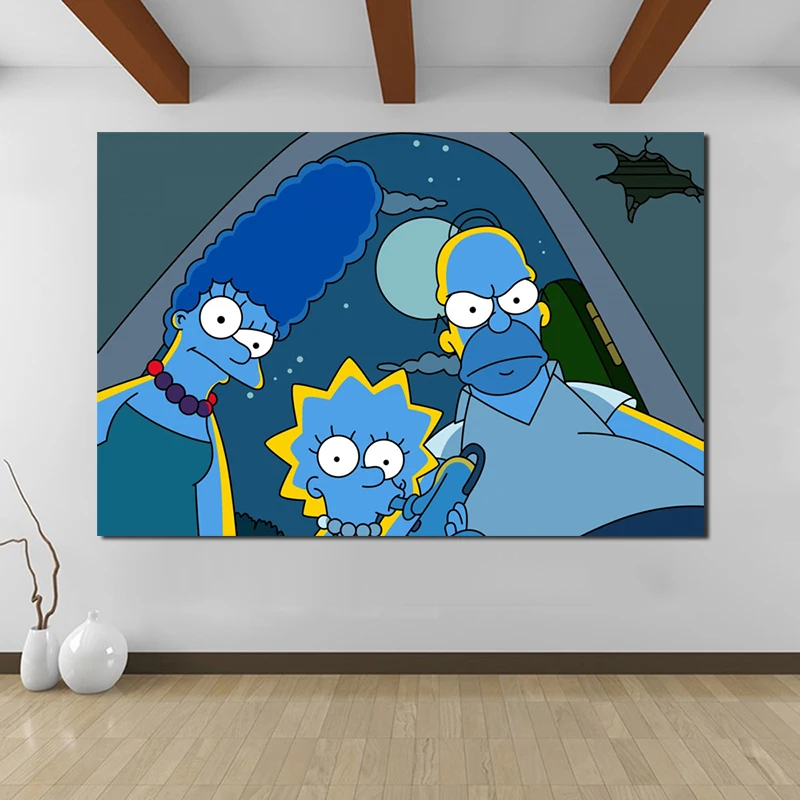 

TV Show The Simpsons Homer Marge Lisa Canvas Painting Print Living Room Home Decor Modern Wall Art Oil Painting Poster Artwork