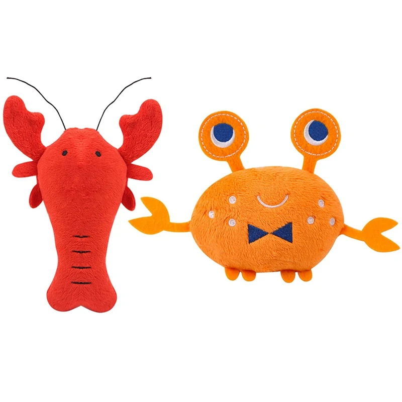 

Pet Dog Cute Lobster Crab Squeak Toy Puppy Cat Interactive Plush Animal Grinding Teeth Toys Puppy Dog Durable Chew Tool Supplies