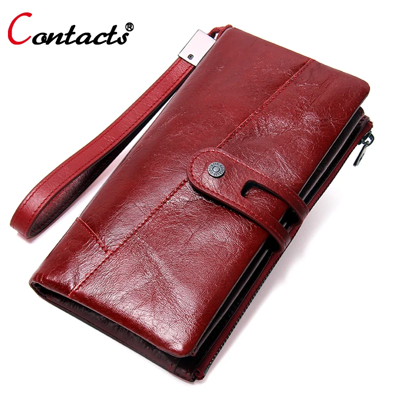 CONTACT'S Women purse genuine leather womens wallets and purses card