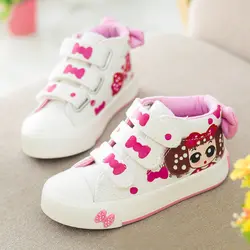 Детские туфли на плоской подошве для девочек для детей парусиновая обувь весна осень милый мультфильм ручная роспись девочки принцесса