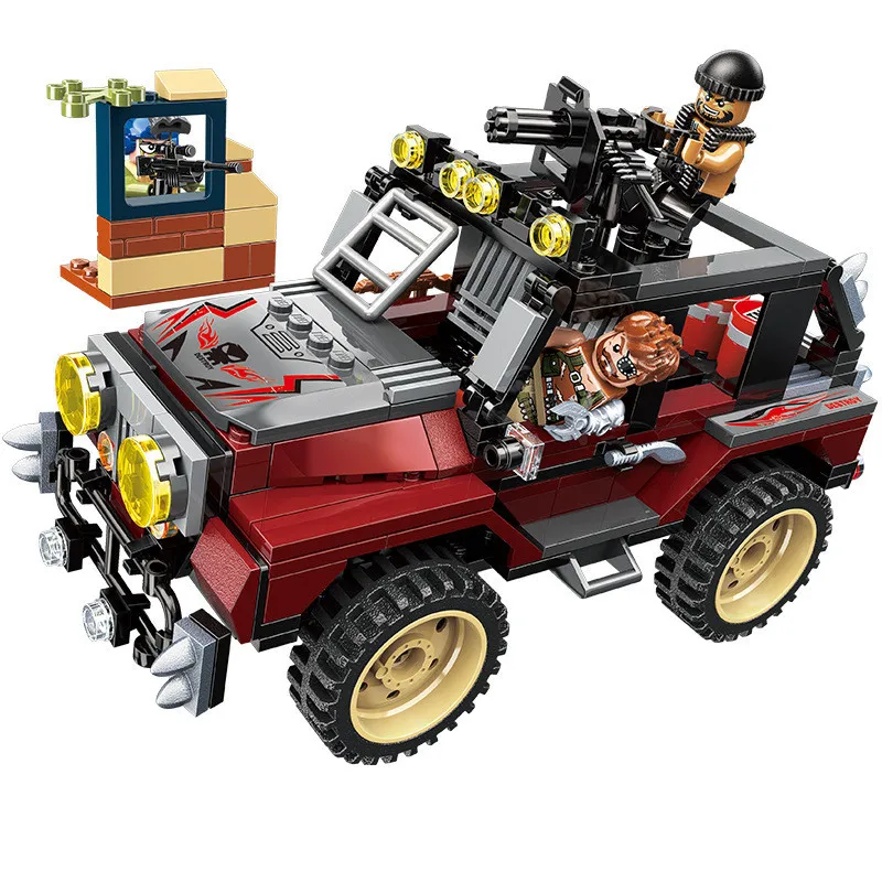 

Enlighten 307PCS Military Building Blocks Stacking Toys Army Jeep Sniper Weapon UN Force Car Compatible LegoINGLY Children Gift