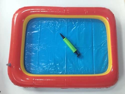 Пластиковый надувной лоток для песка, передвижной стол для детей, для игр в помещении, песок, глина, цветные грязевые игрушки, аксессуары - Цвет: Небесно-голубой