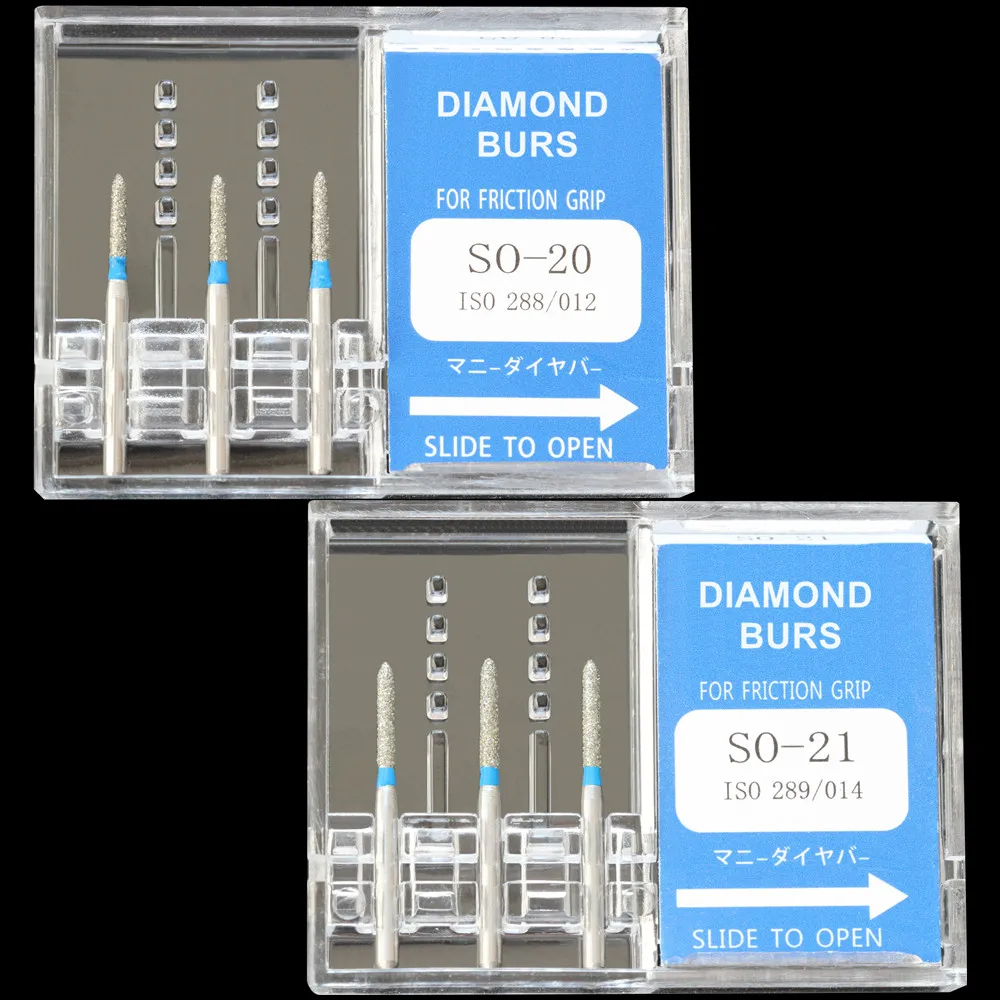 30 шт.(10 коробок) зубные Алмазные Боры SO-20/SO-21 полировщик сверла высокая скорость шлифовка наконечникка для бормашины зубной бороды