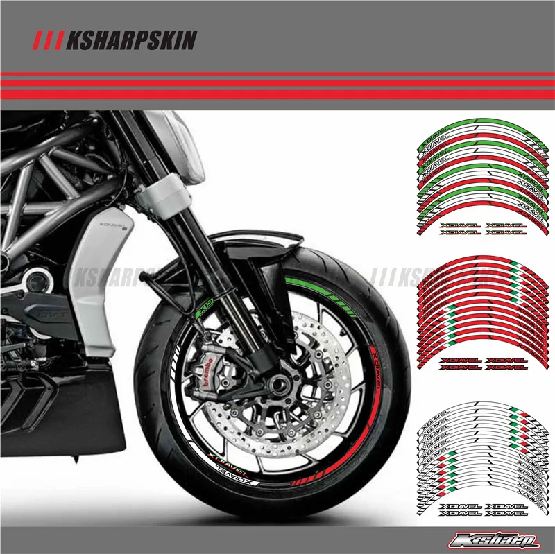 12 X толстый край внешний обод наклейка полоса колеса наклейки подходят всем DUCATI