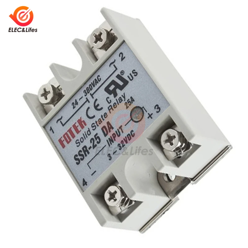 Твердотельные реле SSR-10DA SSR-25DA SSR-40DA 10A 25A 40A DC-AC конвертер 5-24VDC до 24-380V AC 220V SSR реле модуль, 6-20mA