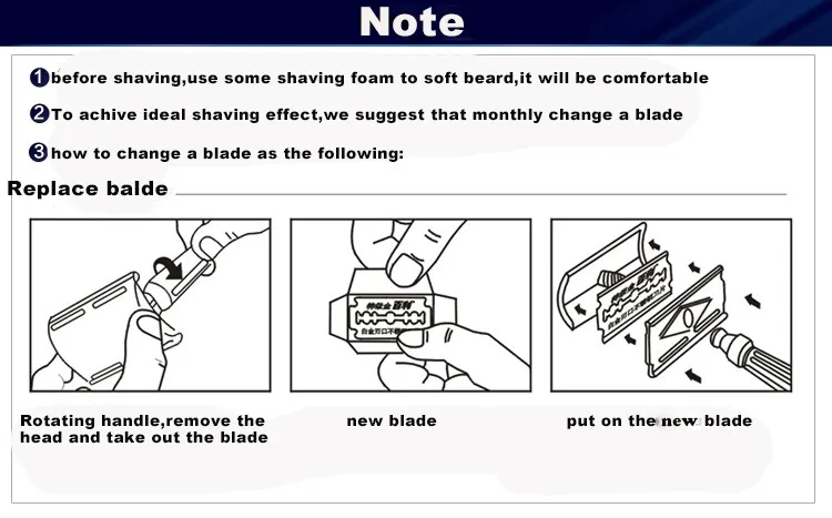 BAILI, мужские ручные парикмахерские лезвия для бритья, безопасная бритва, бритвенная ручка, держатель из нержавеющей стали, двойной край, Рождественский подарок+ 1 чехол, BD173