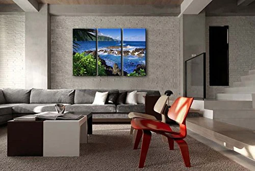 

3 Piece Canvas Print On Ocean And Hill Island Painting for Home Living Room Decorative paintings Wall Art Picture