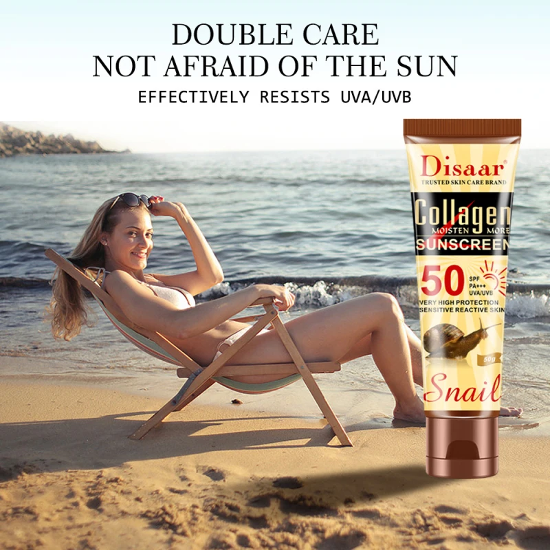 

Disaar Collagen Snail Multi-effect Sunscreen Facial Body Whitening Skin Cream Oil-Control Moisturizing BB Cream SPF50+ TSLM1