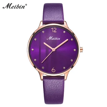 

2018 Fashion MEIBIN Brand New Genuine Leather Ladies Watches Casual Women's WristWatches Montre Femme Luxury Female Clock Gifts