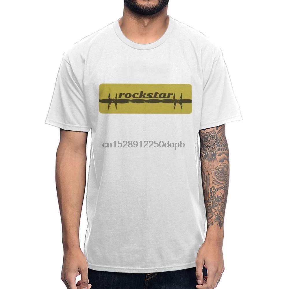 Rockstar Logo Post Malone Повседневная футболка с круглым воротником размера плюс Homme
