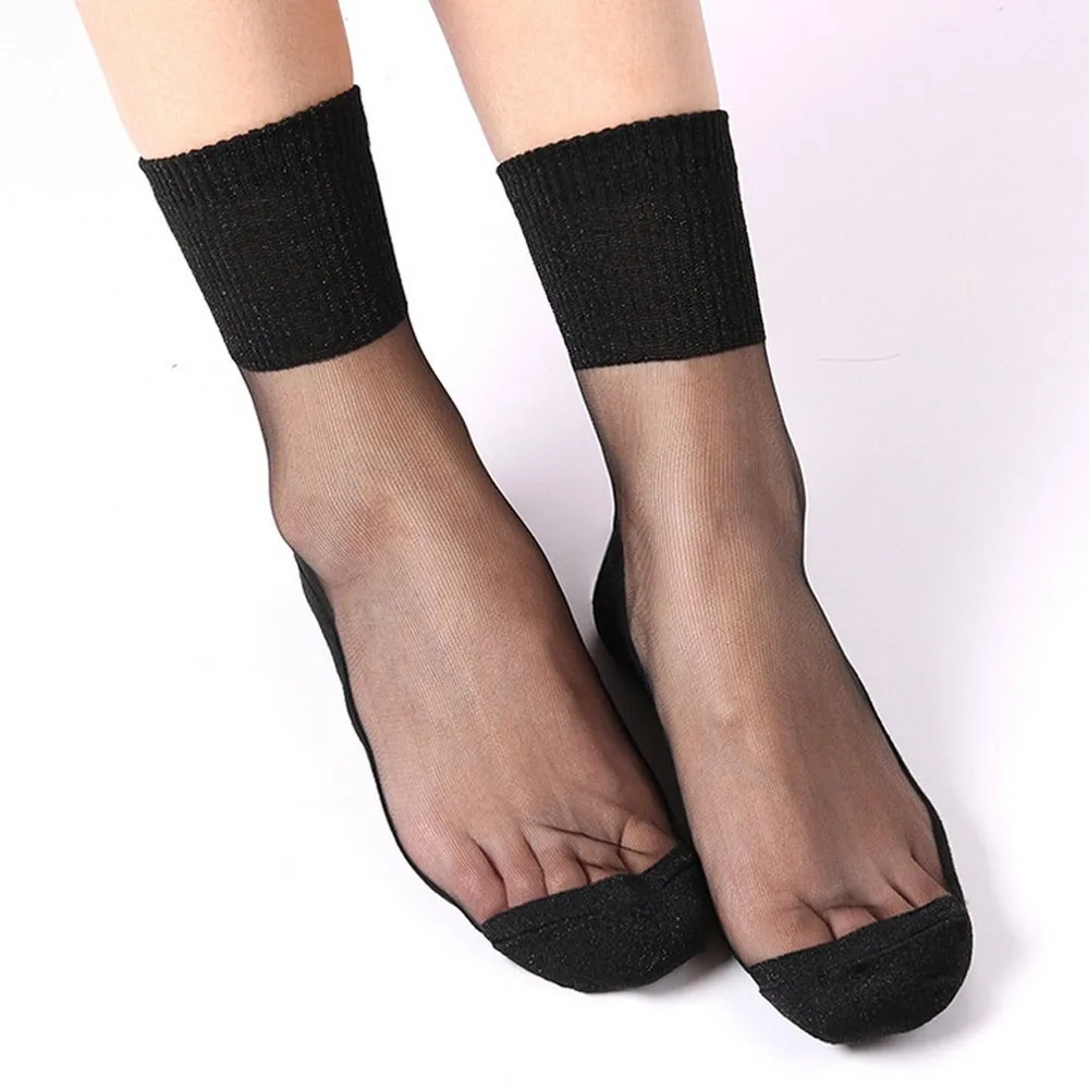 Sunfree Лето Для женщин Дамы Sheer шелковистый блеск Прозрачный Длинные носки до лодыжки Лидер продаж Для женщин Дышащие носки 3L70