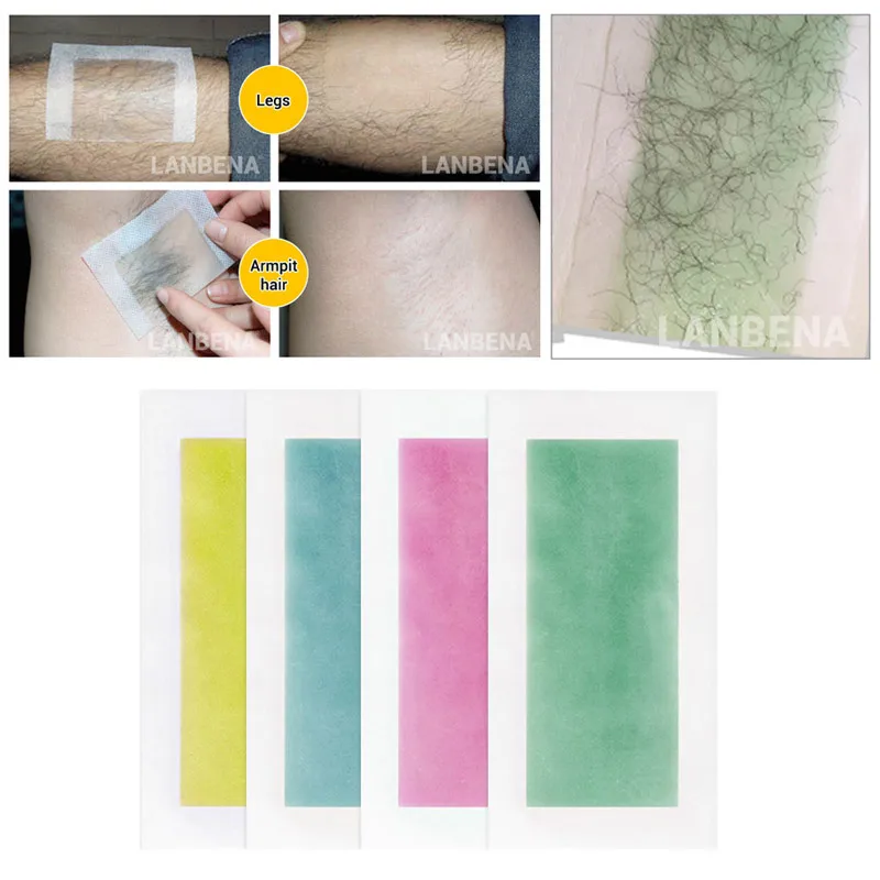 10 PCS LANBENA 9*18cm Hair Removal Wax Strips Papers Natural Beeswax