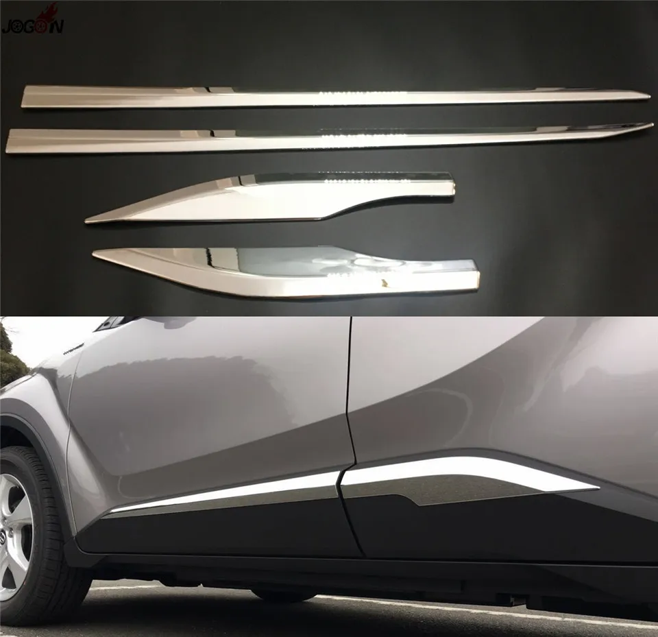 

ABS Chrome Trim For Toyota C-HR CHR 2016 2017 Side Door Car Body Molding Cover 4pcs/set