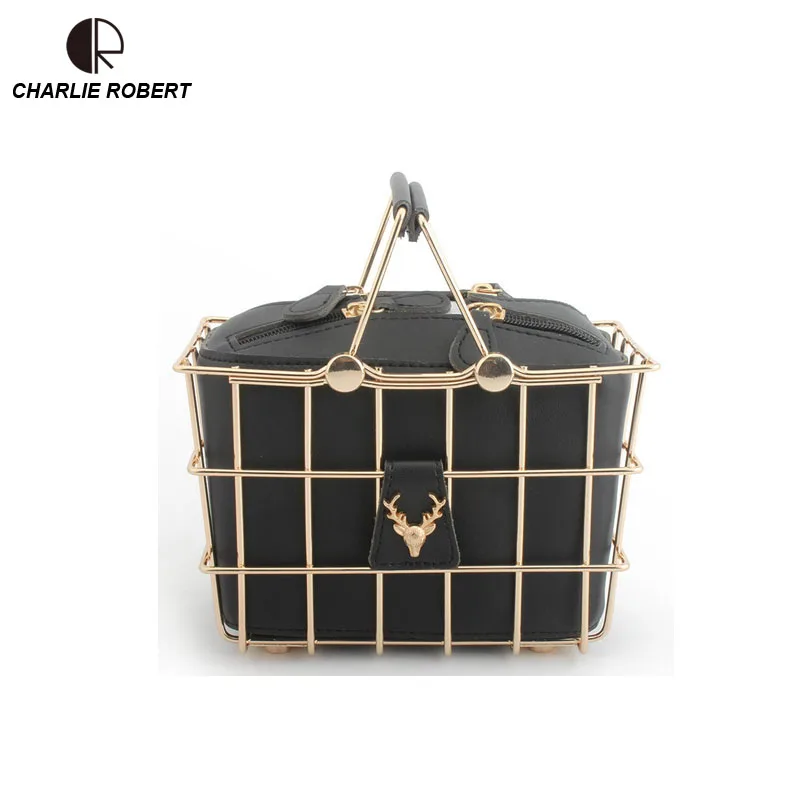 

Elegant Luxury Spherical Frame Solid Metallic Dress Women Lady Female Shoulder Evening Bag Deer Head Minaudiere Chains HandBags