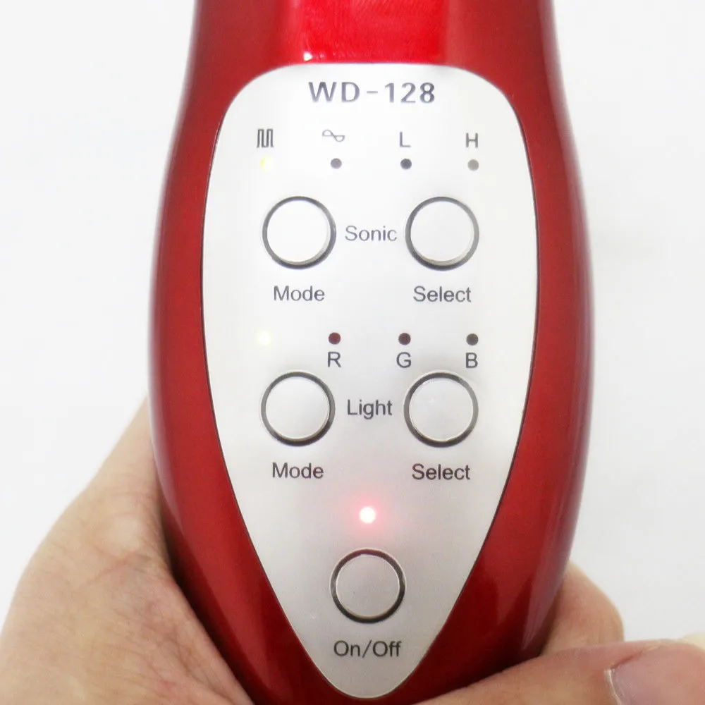 Cuidados com a Pele Fóton Ultra-som Ultra-sônico Facial Limpador Anti Envelhecimento Rugas Removedor Beleza Massageador 3mh Led 7 Cheap Utensílios de cuidado facial