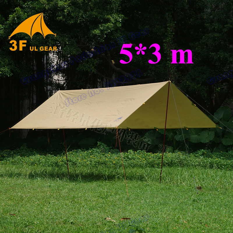 

Anti UV 3F UL Gear 5*3m 210T with silver coating outdoor large tarp shelter high quality beach awning