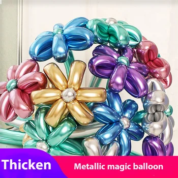 

10pcs New Strip Metal Latex Balloons Chrome Gold Silver Long Shape Magical Balloon Toys Child's Birthday Festival Party Decor