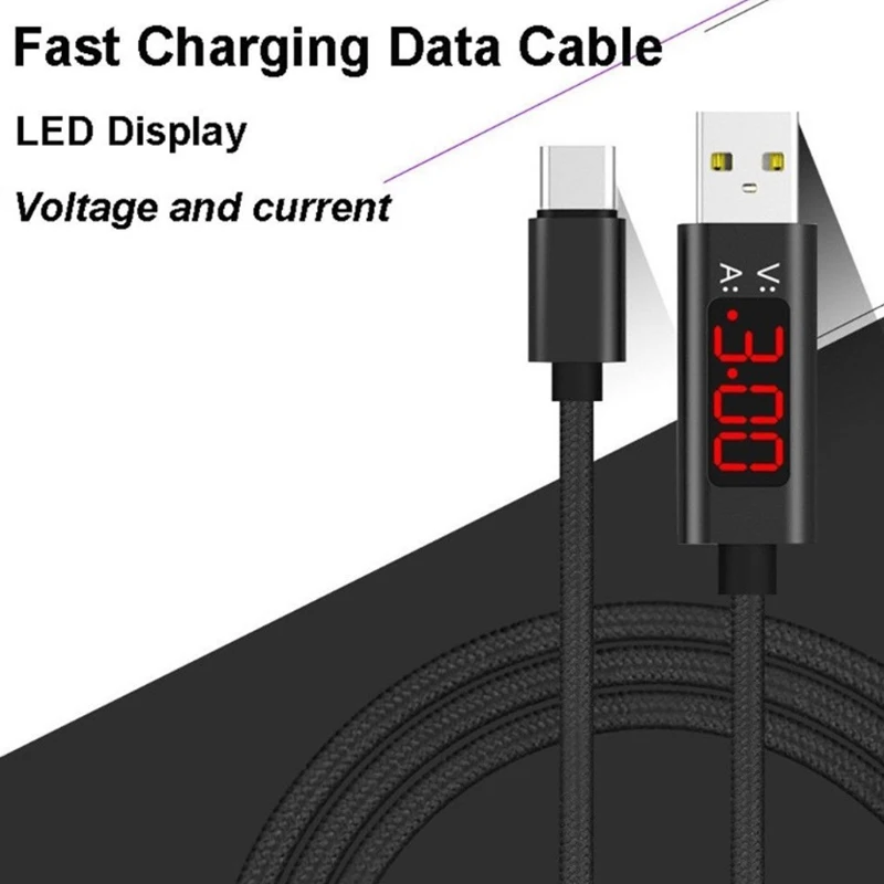 Зарядное устройство кабель C кабель для samsung Galaxy A70 A50 A30 S10 Plus светодиодный дисплей Быстрая зарядка кабели передачи данных нейлон кабель Do Telefonu