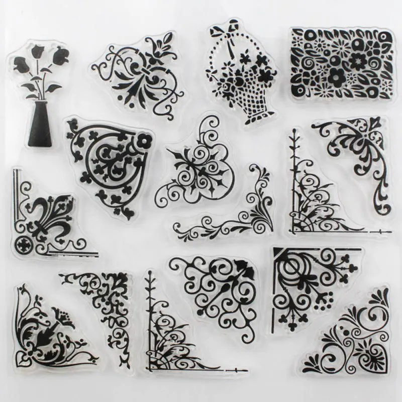 

New Transparent Stamp Flower Vine DIY Scrapbooking 1 Sheet Silicone TrCard Making Christmas Decoration Supplies One Sheet df02