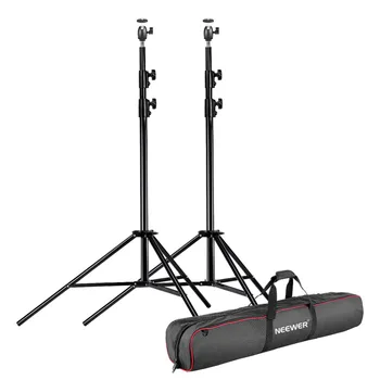 

Neewer 2 Packs Photography Heavy Duty Light Stand with Hot Shoe Ball Head Adapter and Carrying Bag for LED Panel/Ring Light