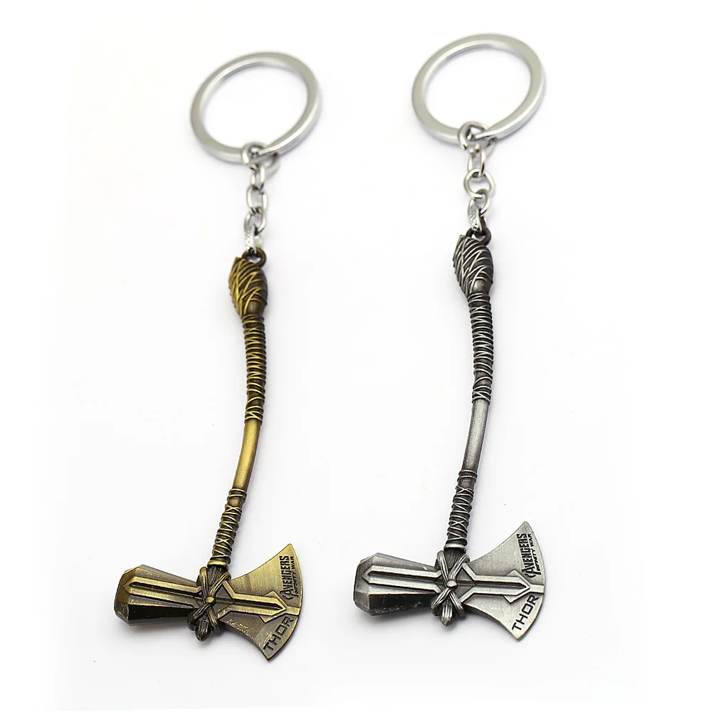 

Avengers 3 Infinity War Keychain Thor New Hammer Stormbreaker Metal Pendant Storm Breaker Keyrings Car Key Chain Movie Jewelry