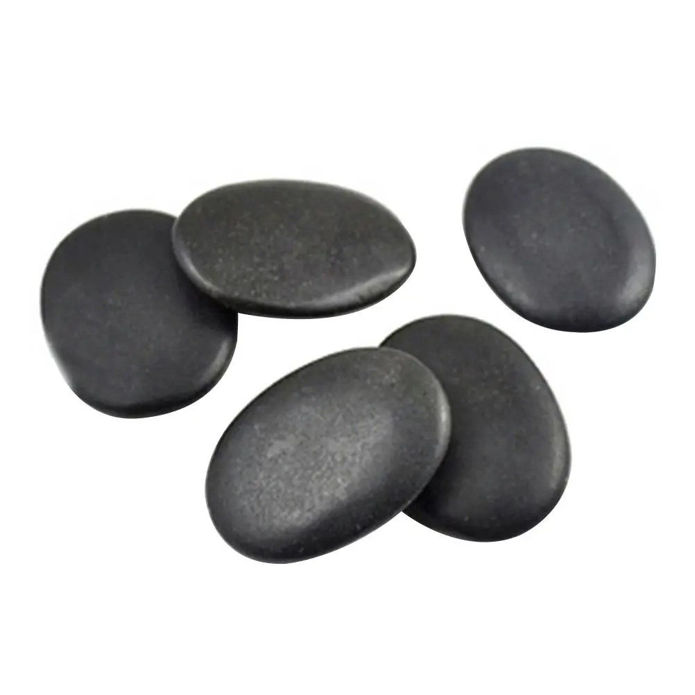 6pcs Health Care Natural Basalt Massage Stone Black Hot SPA Rocks Pain
