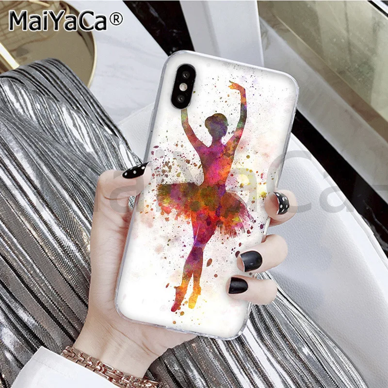 MaiYaCa балерина девушка танцы черный ТПУ чехол для телефона iphone 11 pro 6S 6plus 7plus 8 8Plus X Xs MAX 5S XR