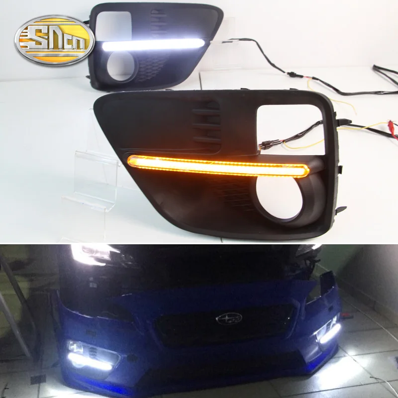 2PCS LED Daytime Running Light For Subaru WRX 2015 2016 2017 Yellow