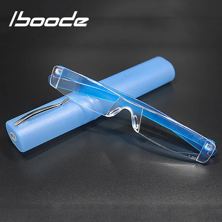 Blue Iboode удобные ультра светильник, очки для чтения, мужские и женские очки для чтения, при дальнозоркости, 1,0 1,5 2,0 2,5 3,0 3,5 4,0 солнцезащитные очки с Чехол - Цвет оправы: Blue