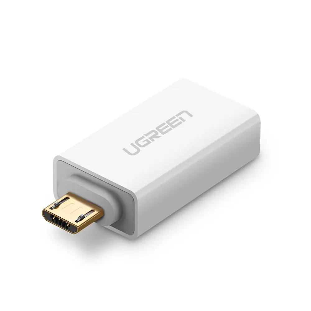 Ugreen микро USB к USB OTG адаптер папа к USB 2,0 микро адаптер конвертер для samsung Xiaomi LG huawei Android мобильных телефонов - Цвет: Белый