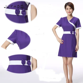 

JUYABEI 2019 Hospital Nurse Uniform Doctor Nurse and Lady Short Sleeve Medical Uniform Attire Beauty Salon SPA Fashion Uniform