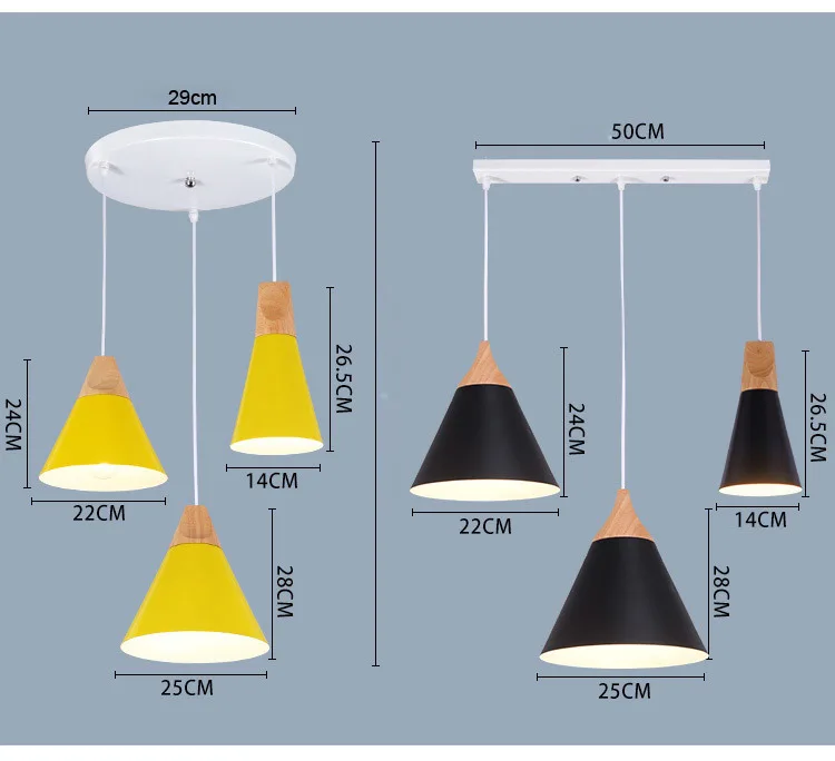 Скандинавский подвесной светильник s для дома, современный подвесной светильник, Деревянный алюминиевый абажур, светодиодный светильник для спальни, кухни, 90-260 В, E27