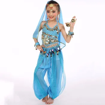 

Fantasia Belly Dance Suits Multi Color Plus Size Fitness Belly Dance Clothes (Tops+Pants)Set Bollywood Show Indian Costume Q4016