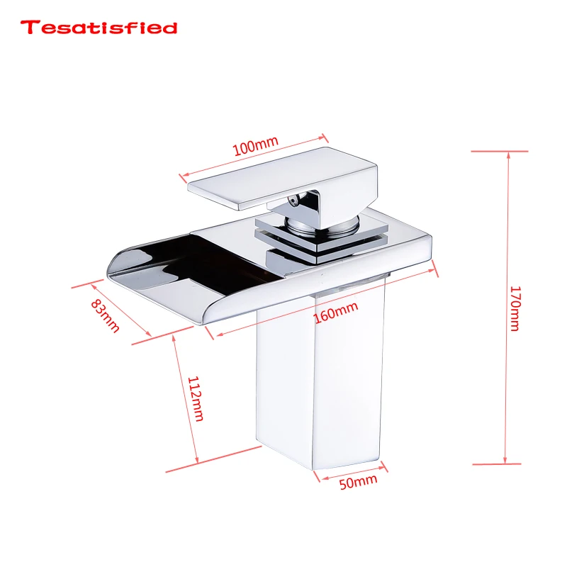 Светодиодный светильник для ванной с водопадом, светодиодный латунный кран для раковины, смеситель для ванной комнаты, светодиодный кран для раковины