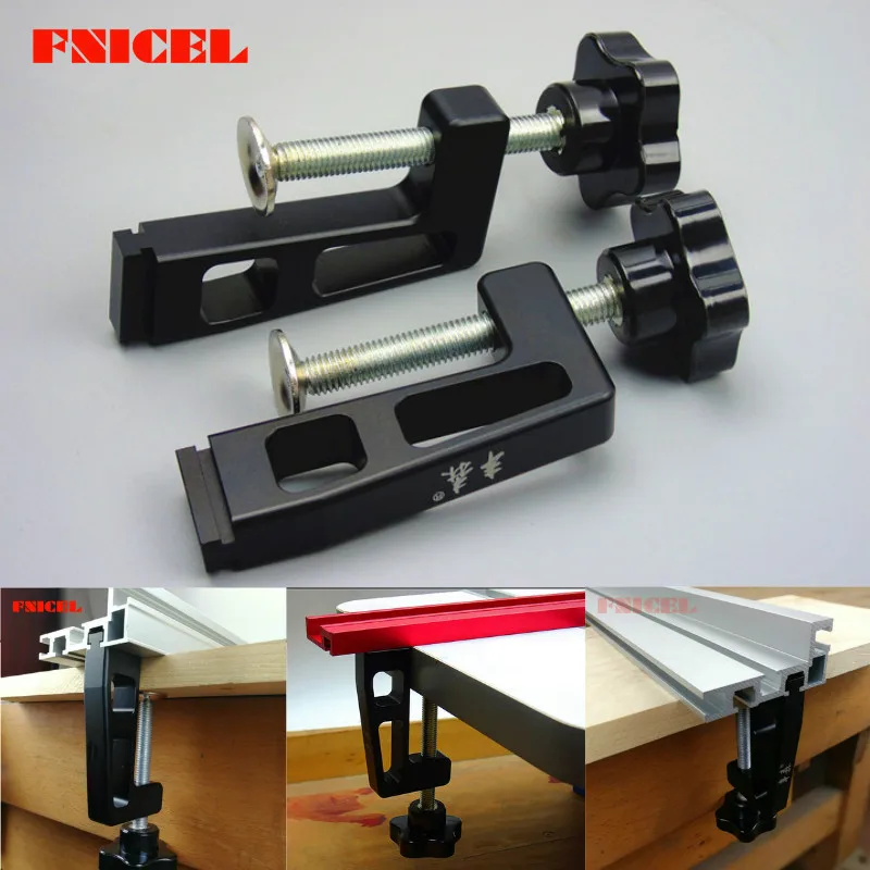  2Pcs/set Woodworking Special Fixing Clips G Clamp for wood working Fence and 75 Type T Track Slot T