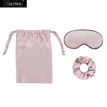 LILYSILK набор из 3 предметов, сумка для хранения, резинка для глаз, маска для ухода за волосами, мягкая, один размер, для женщин