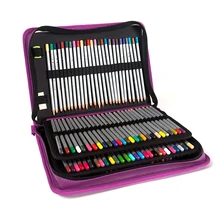 160 Holes Painting Pencil Case 4 layers High Capacity Multifunction Sketch High-end PU Elastic band Brush Pack Penalty