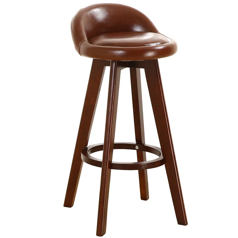 Us 127 49 15 Off Simple Style Fashion Leisure Cloth Art Bar Chair High Footstool Coffee Shop Chair Oil Wax Flax Raw Walnut Wood Daily Relax In