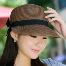 Солнечные шляпы для дам летние соломенные шляпы от солнца Пляжная мода флоппи Защита от солнца козырек Повседневное праздник Кепки s для отдыха на открытом воздухе Кепки H122