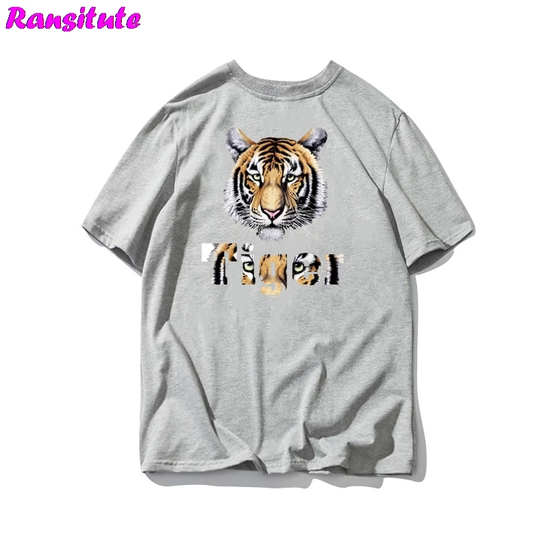 Ransitute R348 нашивка для одежды с изображением тигра, футболка с принтом «сделай сам», свитер, термопереводные моющиеся переводные наклейки