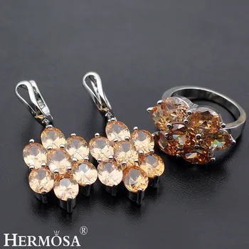 

Hermosa Jewelry Advanced Fashion 925 Sterling Silver Women Ring+ Earrings 8# BK036