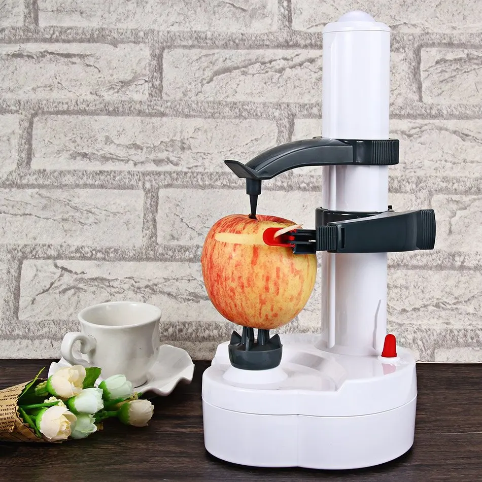  Hot Stainless Steel Electric Peeler Vegetables Fruit Apple Peeler Peeling Automatic Slicer Cutter Machine With Two Spare Blades 