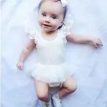 2016 New Hot Baby Girl Toddler Newborn Infant Cotton Rompers Tutu Lace Dress Clothes Outfits Free Shipping