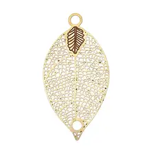 DoreenBeads медные/латунные соединители, сделай сам, фурнитура для ювелирных изделий, лист, латунь, тон, пустой, 31 мм(1 2/") x 16 мм(5/8"), отверстие: 2 мм, 4 шт