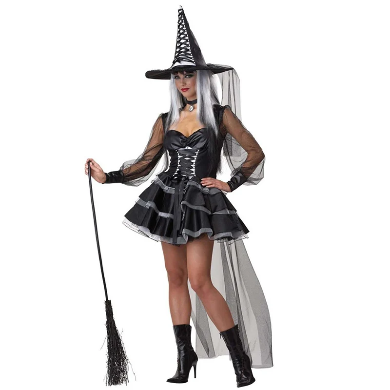 Women Witch Halloween Costume Fashion Fancy Dr