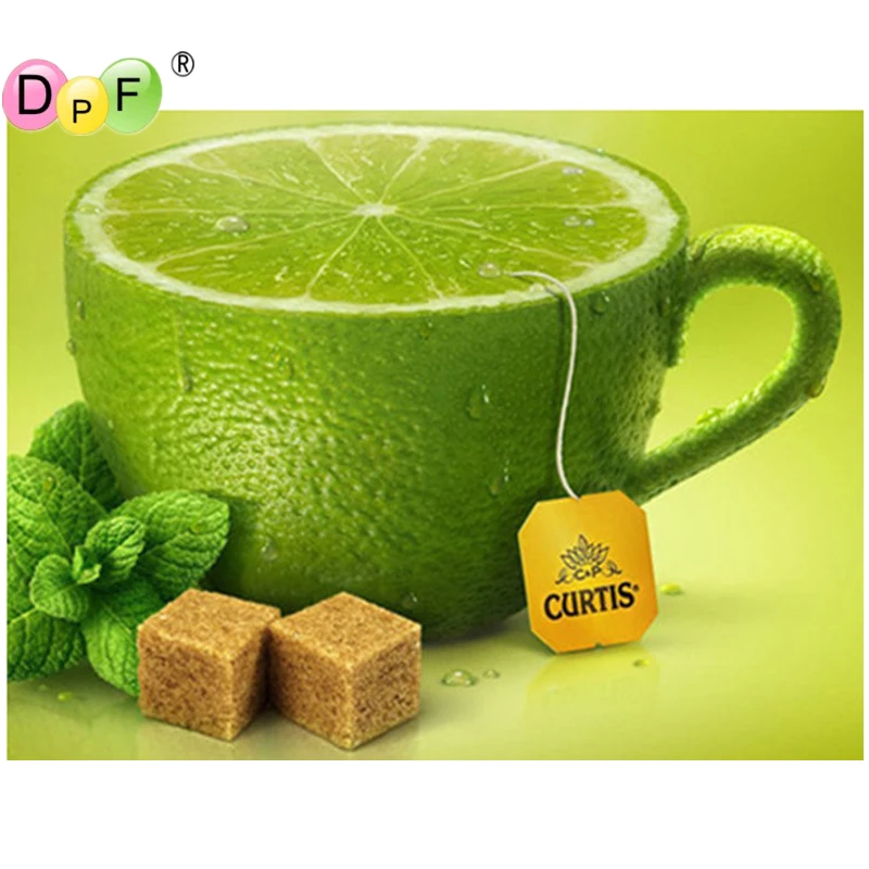 Набор для рукоделия DPF картина из квадратных страз с изображением чашки зеленого