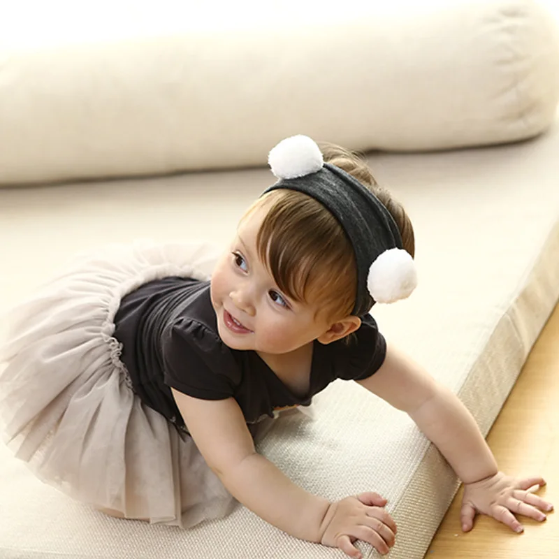 

Korea High Quality Handmade Cotton Panda Flower Crown Hair Accessories Girls Headband Hair Band Hair Bows Hair Ties Turbante -3