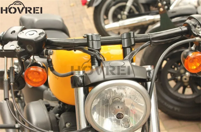 Универсальный ретро мотоцикл 7/" 22 мм черный хром руль для Honda Suzuki Harley Кафе Racer