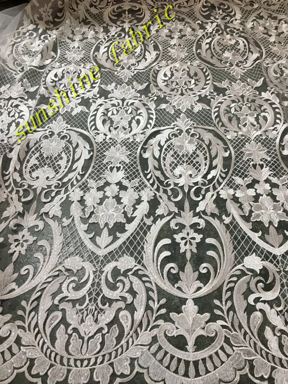 white african lace fabric 5yard/lot sequence with pure sequins high quality sequin | Дом и сад